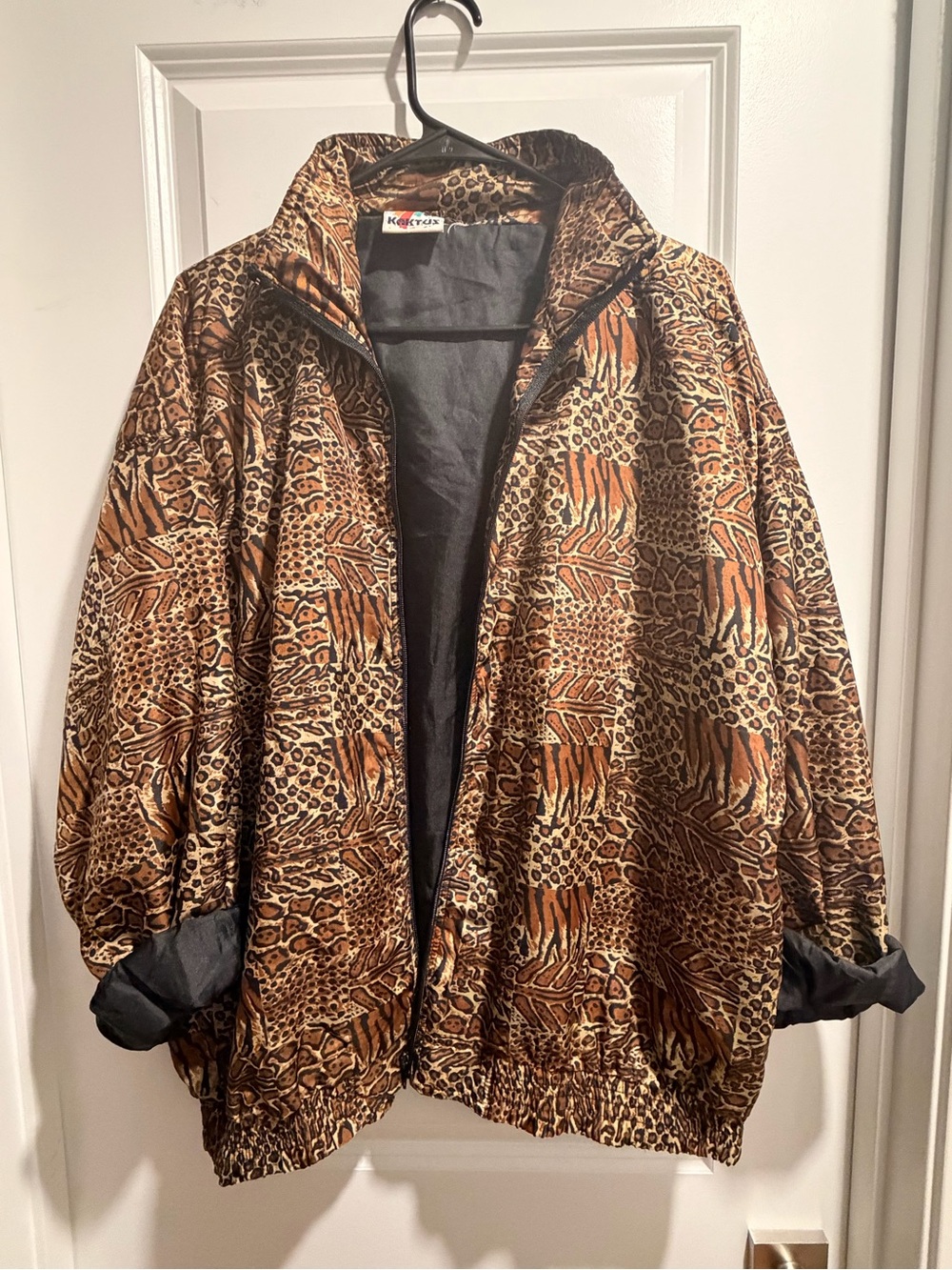 Vintage Animal Print Windbreaker Jacket
